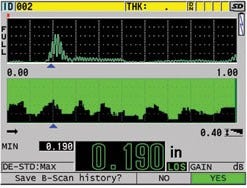 Thickness test in an indoor display